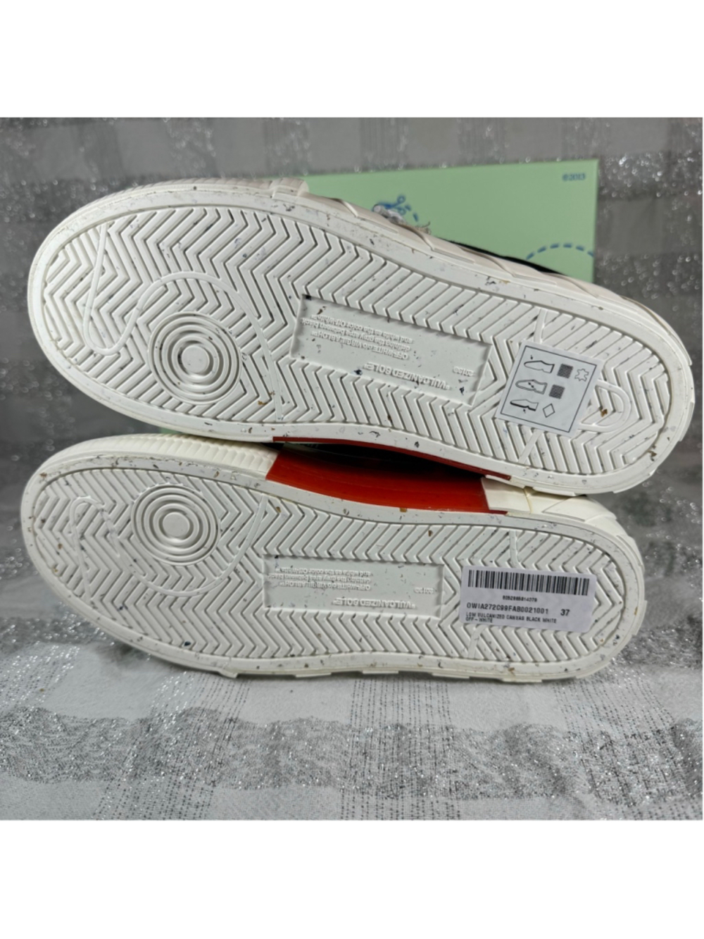 Authenticated Off-White Canvas Vulcanized Low-Top Sneakers Size 37 Shoes Womens - Picture 8 of 9